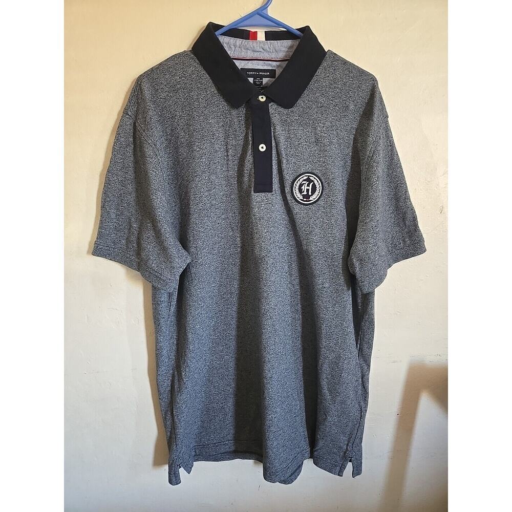 Tommy Hilfiger Sz 2XL Royal Blue Polo w/Navy Blue Collar H Crest